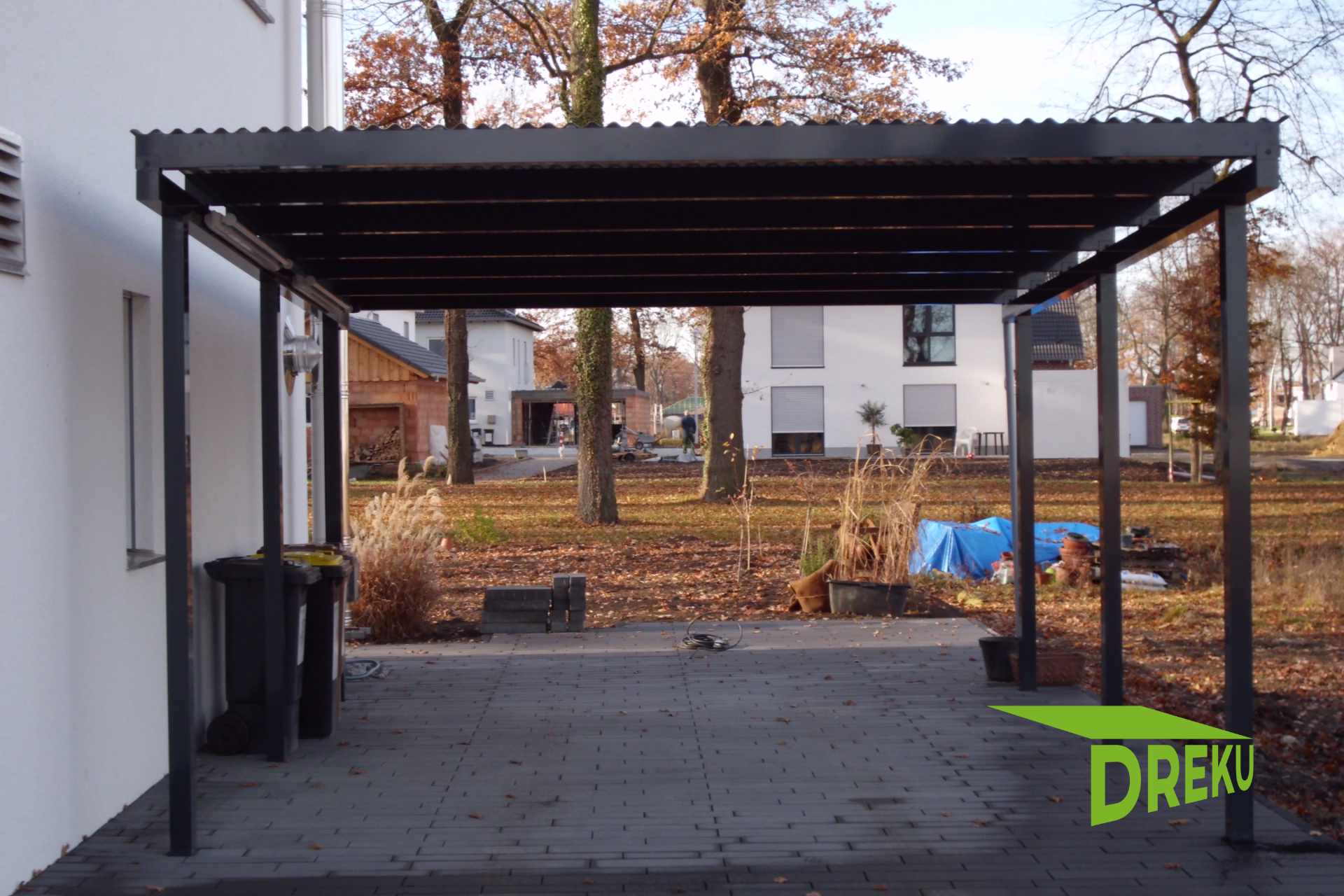 Aluminium Carport München mit Flachdach 5 x 3 m für PKW Motorrad